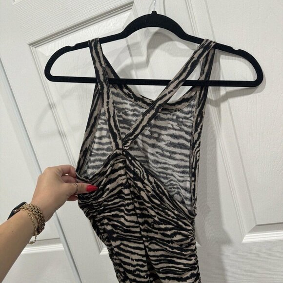 Women’s ACOA Zebra Print Y2K Vintage‎ Dress Maxi Size Medium M  Brown - Picture 4 of 10